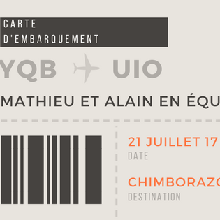 ÉQUATEUR : Le départ